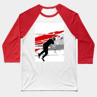 Spinning the Deck - Scooter Stunt Baseball T-Shirt